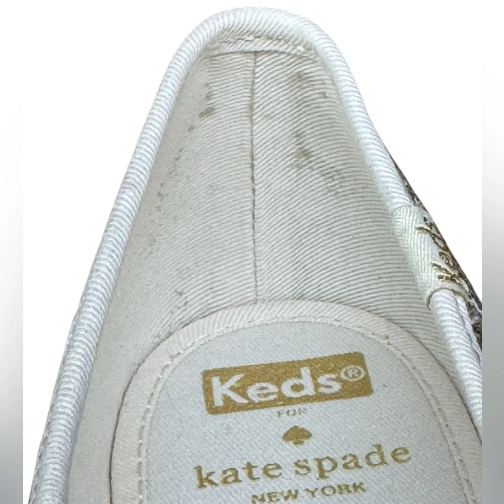 Keds for Kate Spade CH KS Platinum Gold Glitter #WF57125 Shoes Sneakers Size 9.5